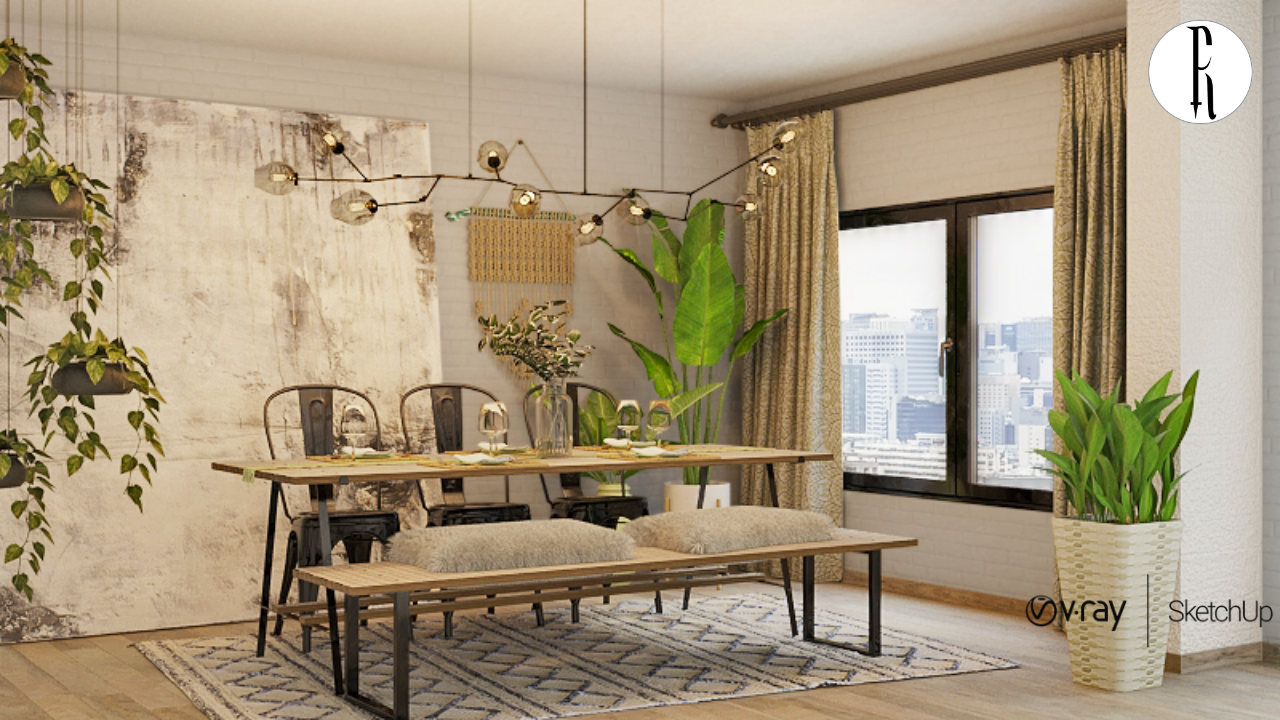 Minimal Dining Room Scene